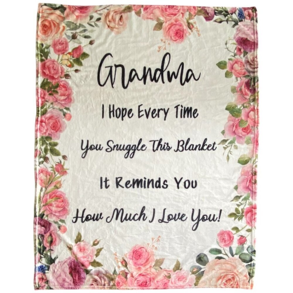 Soft Cozy Floral Throw Blanket To Grandma 50" x 39"​​​​​